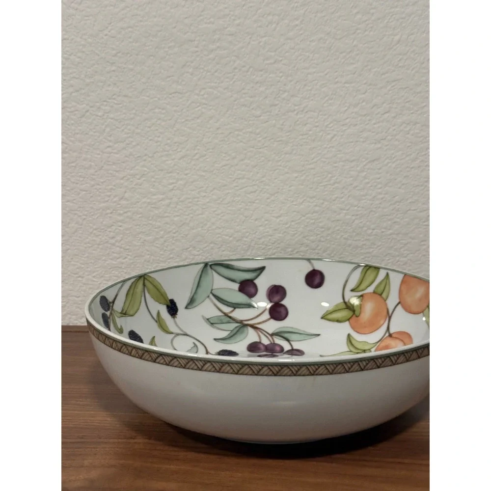Vintage Dansk Umbrian Fruits Porcelain Large Serving‎ Bowl 11.5x3 Portugal